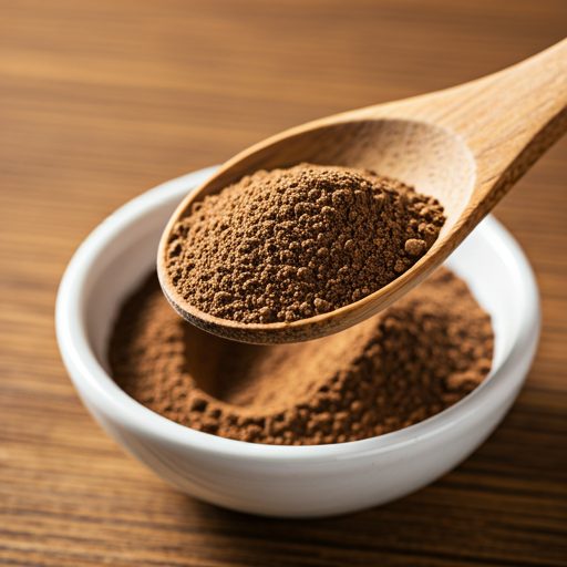 Poudre Poutoulou Ankoro dans un bol avec une cuillère en bois